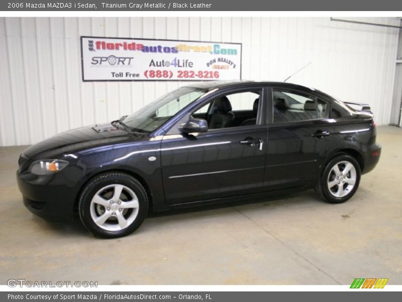 Titanium Gray Metallic / Black Leather 2006 Mazda MAZDA3 i Sedan