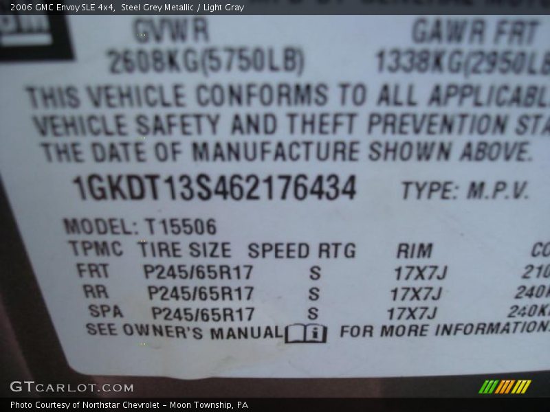 Steel Grey Metallic / Light Gray 2006 GMC Envoy SLE 4x4