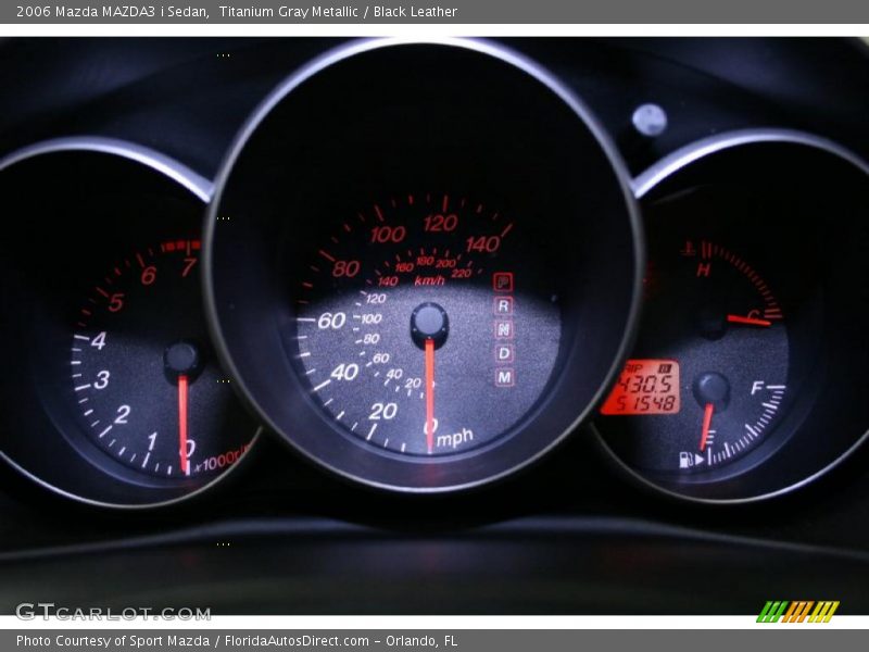 Titanium Gray Metallic / Black Leather 2006 Mazda MAZDA3 i Sedan