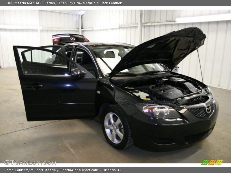 Titanium Gray Metallic / Black Leather 2006 Mazda MAZDA3 i Sedan