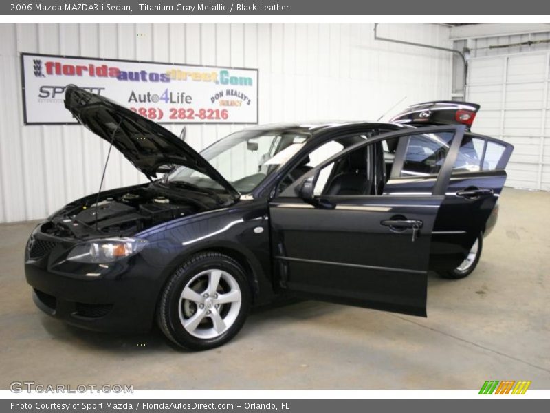 Titanium Gray Metallic / Black Leather 2006 Mazda MAZDA3 i Sedan