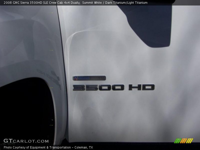 Summit White / Dark Titanium/Light Titanium 2008 GMC Sierra 3500HD SLE Crew Cab 4x4 Dually