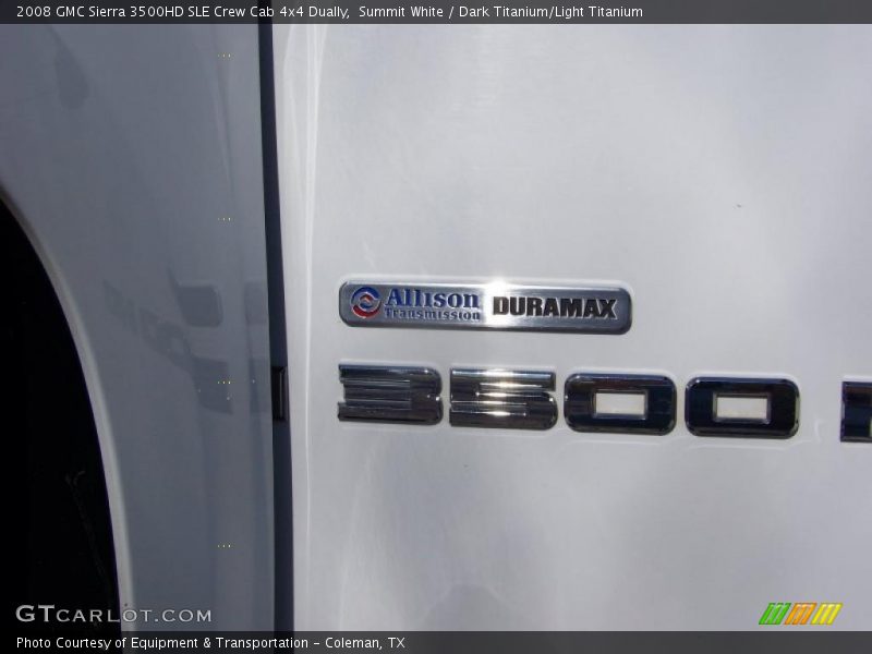Summit White / Dark Titanium/Light Titanium 2008 GMC Sierra 3500HD SLE Crew Cab 4x4 Dually