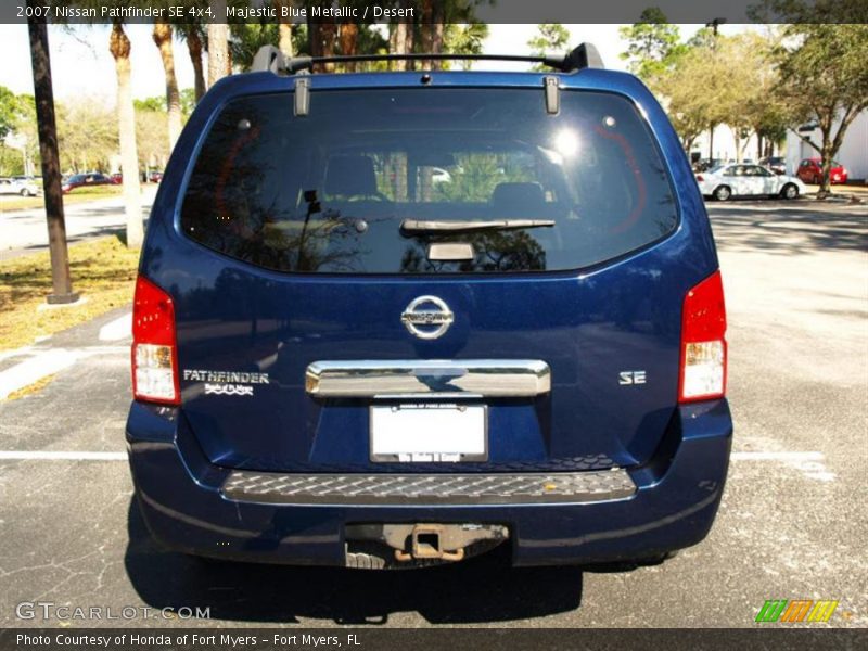 Majestic Blue Metallic / Desert 2007 Nissan Pathfinder SE 4x4