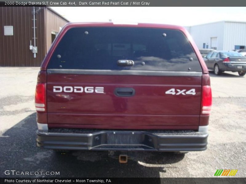 Dark Garnet Red Pearl Coat / Mist Gray 2000 Dodge Dakota SLT Crew Cab 4x4