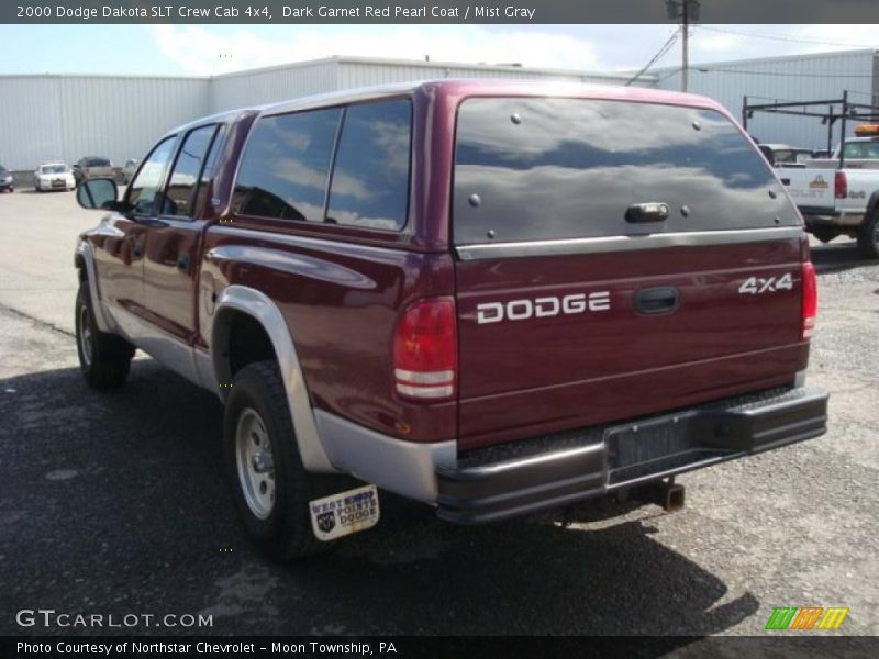 Dark Garnet Red Pearl Coat / Mist Gray 2000 Dodge Dakota SLT Crew Cab 4x4