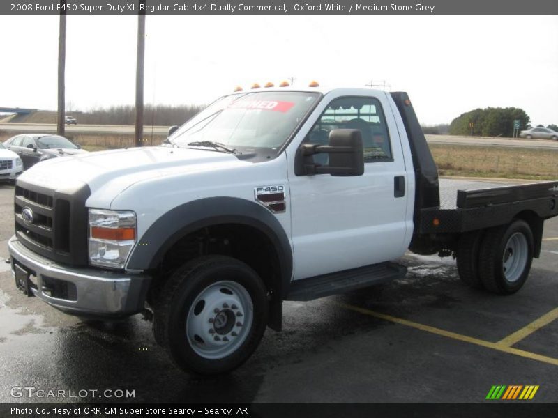 Oxford White / Medium Stone Grey 2008 Ford F450 Super Duty XL Regular Cab 4x4 Dually Commerical