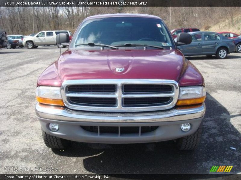 Dark Garnet Red Pearl Coat / Mist Gray 2000 Dodge Dakota SLT Crew Cab 4x4