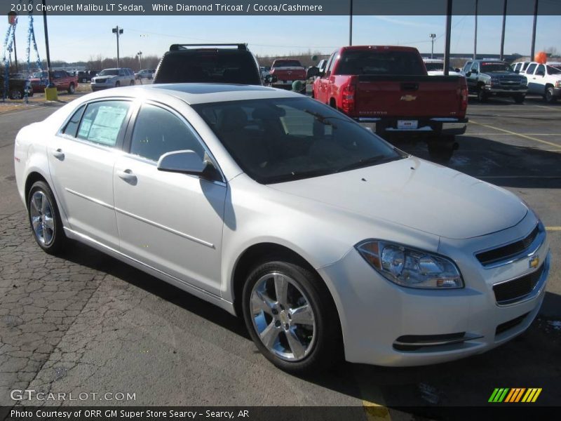 White Diamond Tricoat / Cocoa/Cashmere 2010 Chevrolet Malibu LT Sedan