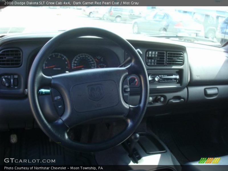 Dark Garnet Red Pearl Coat / Mist Gray 2000 Dodge Dakota SLT Crew Cab 4x4