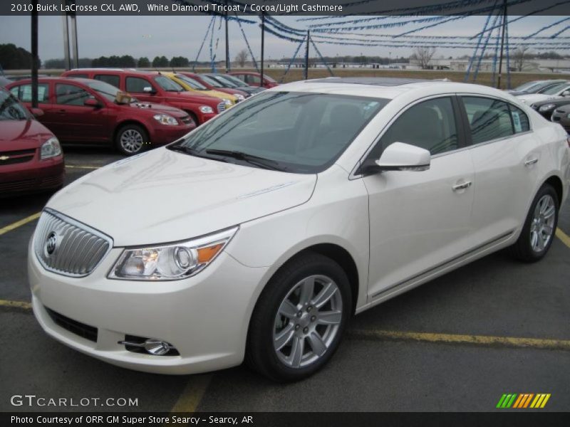 White Diamond Tricoat / Cocoa/Light Cashmere 2010 Buick LaCrosse CXL AWD