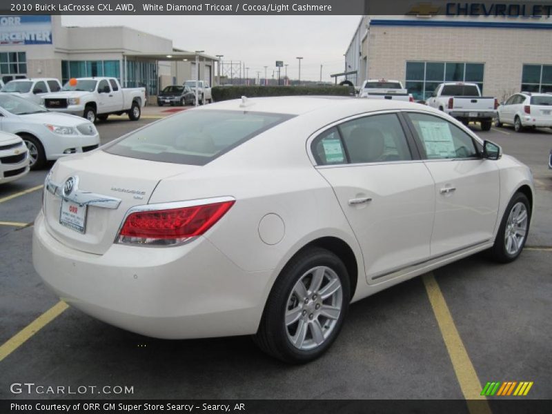 White Diamond Tricoat / Cocoa/Light Cashmere 2010 Buick LaCrosse CXL AWD