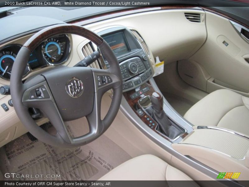 White Diamond Tricoat / Cocoa/Light Cashmere 2010 Buick LaCrosse CXL AWD