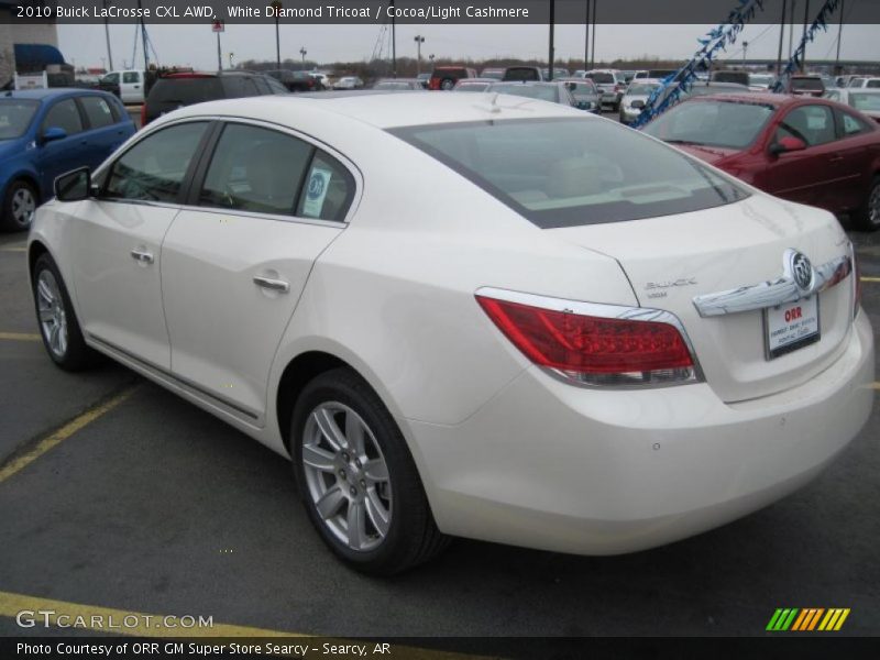 White Diamond Tricoat / Cocoa/Light Cashmere 2010 Buick LaCrosse CXL AWD