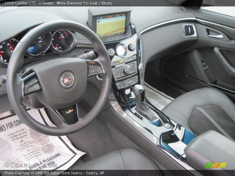 White Diamond Tri-Coat / Ebony 2009 Cadillac CTS -V Sedan