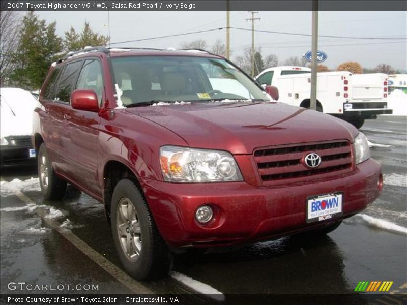 Salsa Red Pearl / Ivory Beige 2007 Toyota Highlander V6 4WD