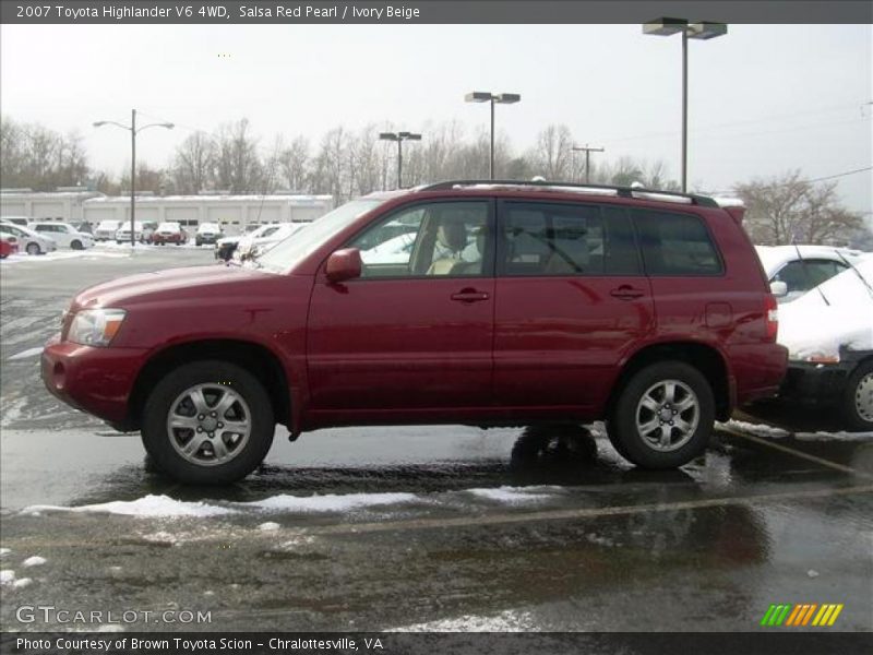 Salsa Red Pearl / Ivory Beige 2007 Toyota Highlander V6 4WD