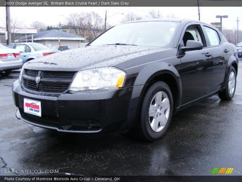 Brilliant Black Crystal Pearl / Dark Slate Gray 2009 Dodge Avenger SE
