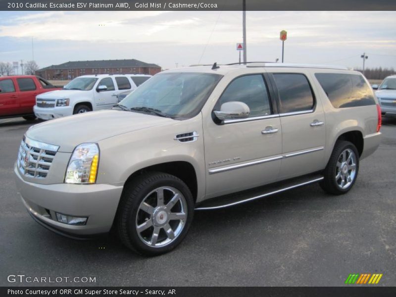 Gold Mist / Cashmere/Cocoa 2010 Cadillac Escalade ESV Platinum AWD