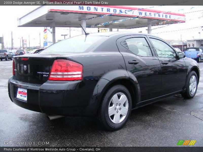 Brilliant Black Crystal Pearl / Dark Slate Gray 2009 Dodge Avenger SE