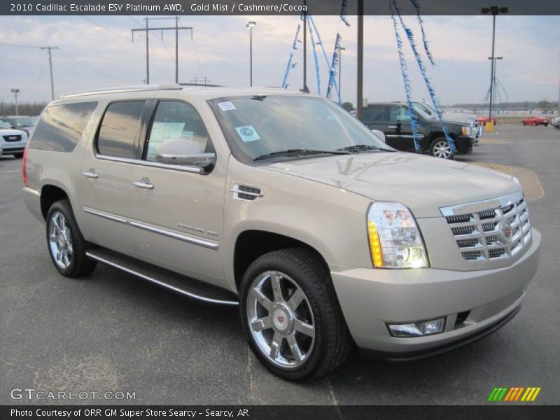 Gold Mist / Cashmere/Cocoa 2010 Cadillac Escalade ESV Platinum AWD