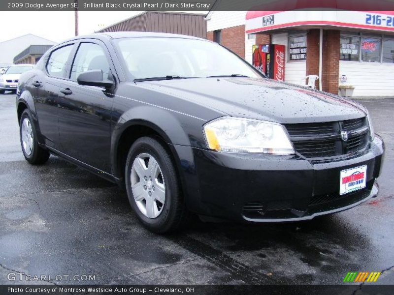 Brilliant Black Crystal Pearl / Dark Slate Gray 2009 Dodge Avenger SE