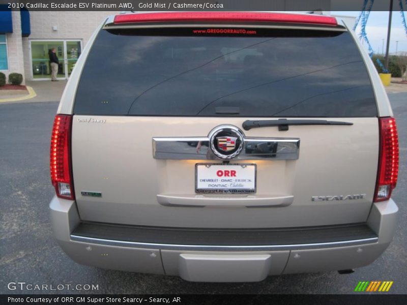Gold Mist / Cashmere/Cocoa 2010 Cadillac Escalade ESV Platinum AWD