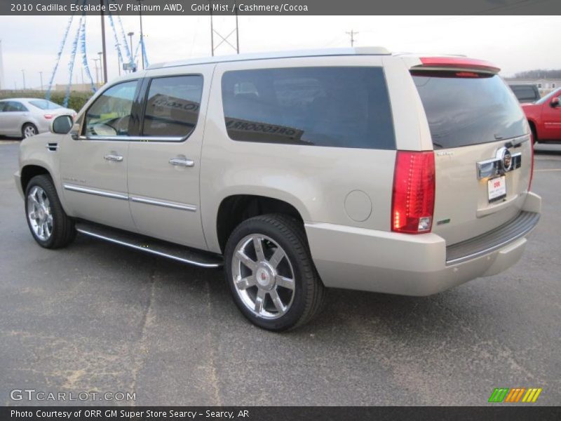Gold Mist / Cashmere/Cocoa 2010 Cadillac Escalade ESV Platinum AWD