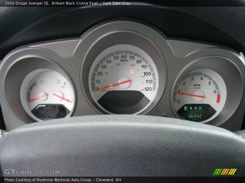 Brilliant Black Crystal Pearl / Dark Slate Gray 2009 Dodge Avenger SE