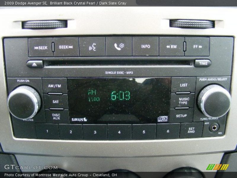 Brilliant Black Crystal Pearl / Dark Slate Gray 2009 Dodge Avenger SE