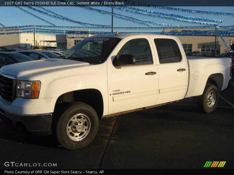 Summit White / Ebony Black 2007 GMC Sierra 2500HD SLE Crew Cab