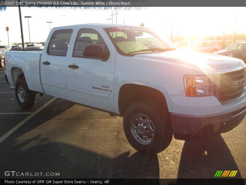 Summit White / Ebony Black 2007 GMC Sierra 2500HD SLE Crew Cab