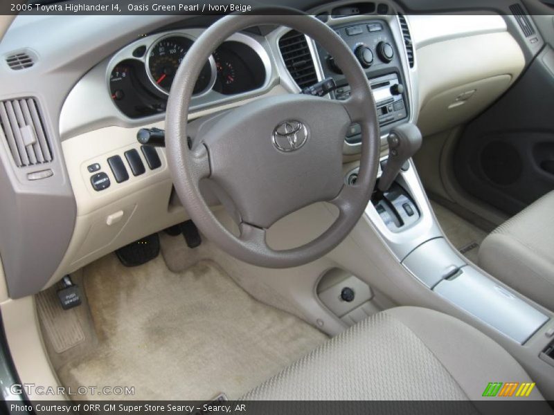 Oasis Green Pearl / Ivory Beige 2006 Toyota Highlander I4