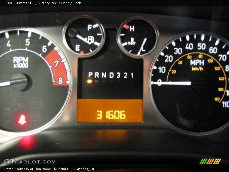 Victory Red / Ebony Black 2008 Hummer H3