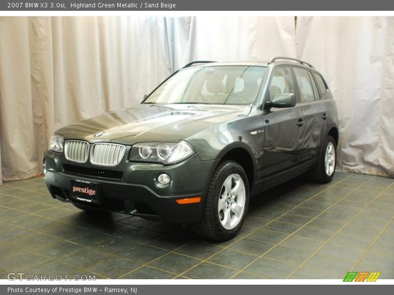 Highland Green Metallic / Sand Beige 2007 BMW X3 3.0si