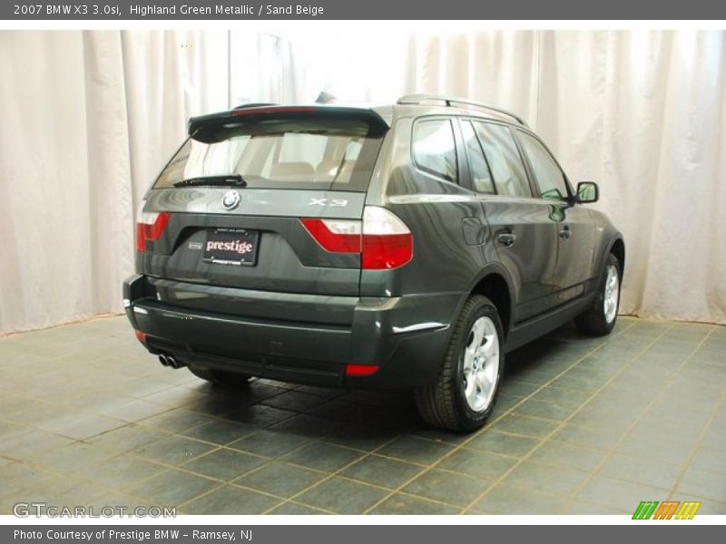 Highland Green Metallic / Sand Beige 2007 BMW X3 3.0si