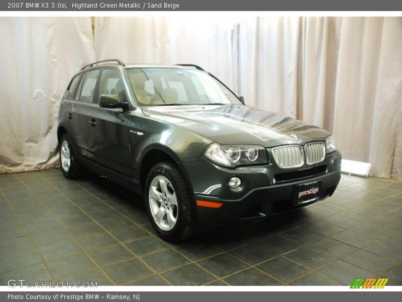 Highland Green Metallic / Sand Beige 2007 BMW X3 3.0si