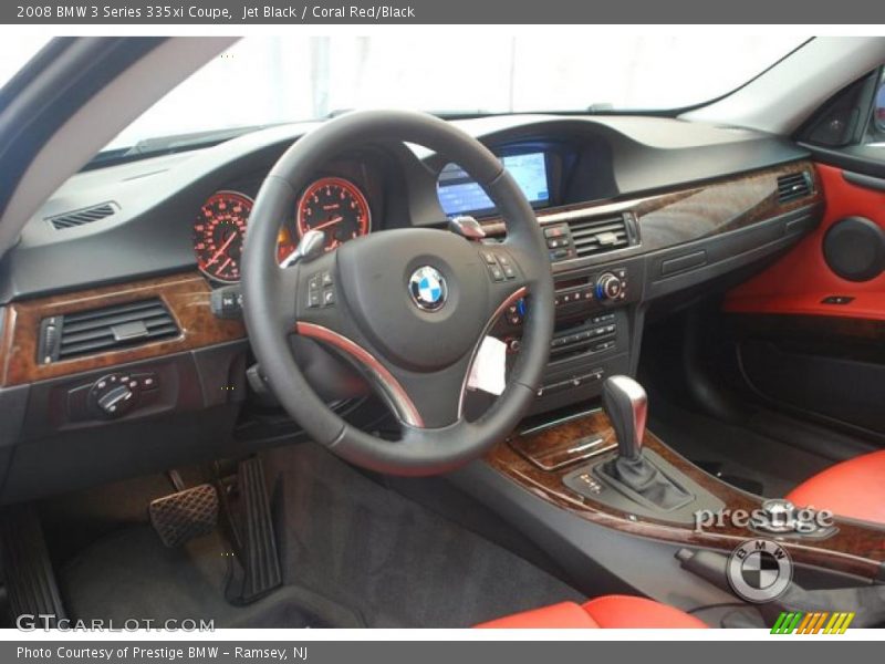 Jet Black / Coral Red/Black 2008 BMW 3 Series 335xi Coupe