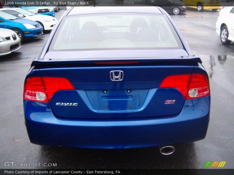 Fiji Blue Pearl / Black 2008 Honda Civic Si Sedan