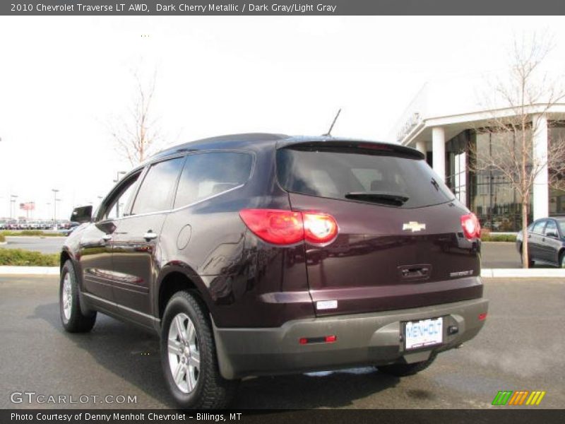Dark Cherry Metallic / Dark Gray/Light Gray 2010 Chevrolet Traverse LT AWD