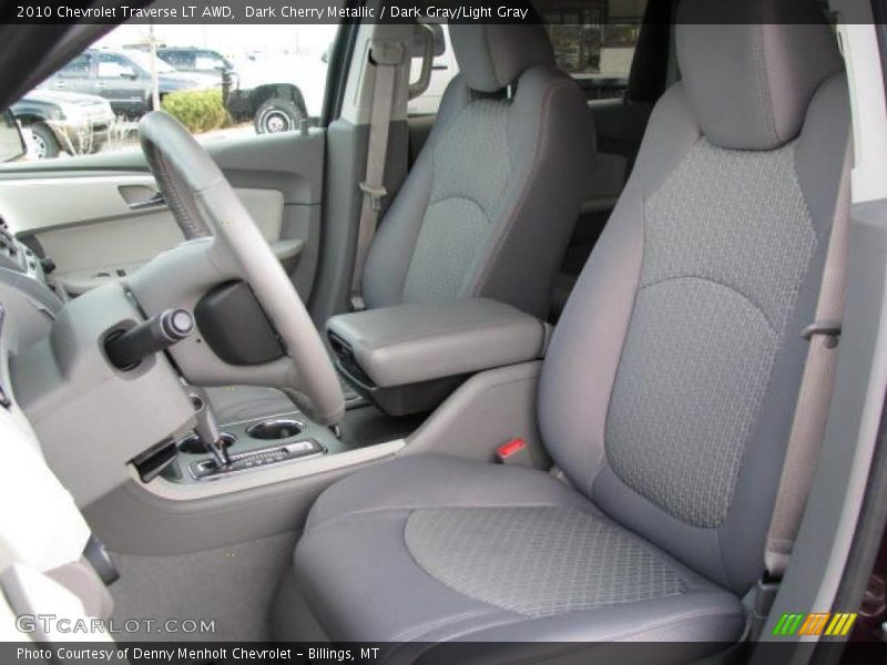 Dark Cherry Metallic / Dark Gray/Light Gray 2010 Chevrolet Traverse LT AWD