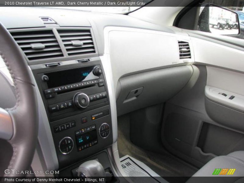 Dark Cherry Metallic / Dark Gray/Light Gray 2010 Chevrolet Traverse LT AWD