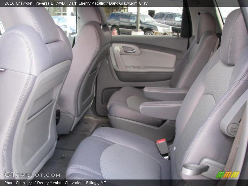Dark Cherry Metallic / Dark Gray/Light Gray 2010 Chevrolet Traverse LT AWD