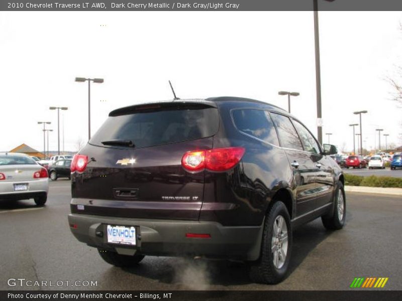 Dark Cherry Metallic / Dark Gray/Light Gray 2010 Chevrolet Traverse LT AWD