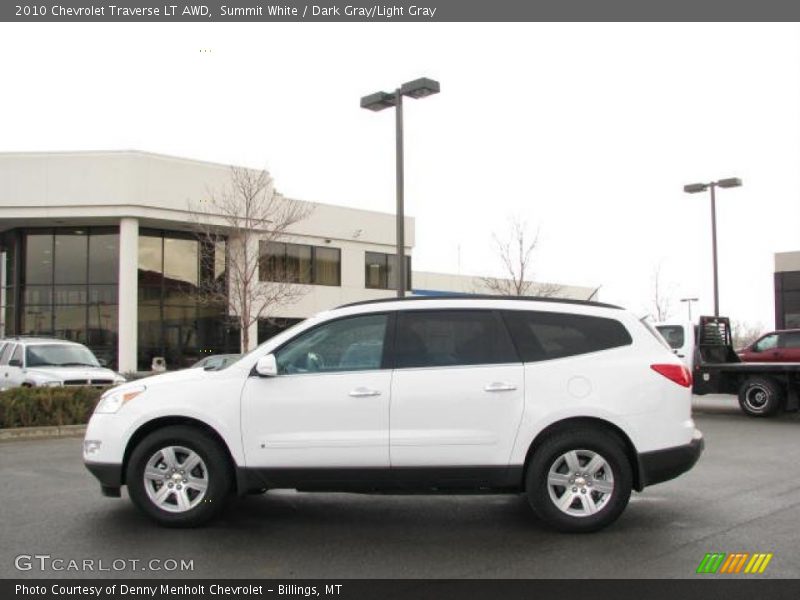 Summit White / Dark Gray/Light Gray 2010 Chevrolet Traverse LT AWD