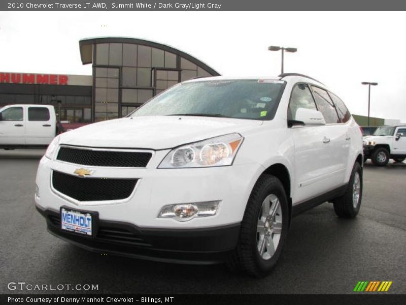 Summit White / Dark Gray/Light Gray 2010 Chevrolet Traverse LT AWD
