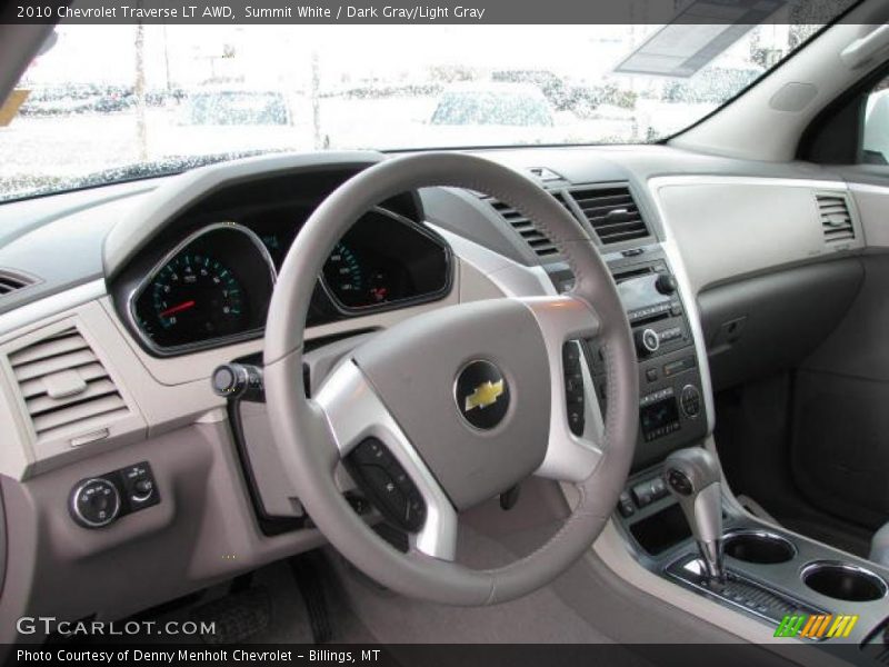 Summit White / Dark Gray/Light Gray 2010 Chevrolet Traverse LT AWD