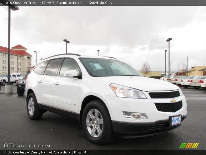 Summit White / Dark Gray/Light Gray 2010 Chevrolet Traverse LT AWD