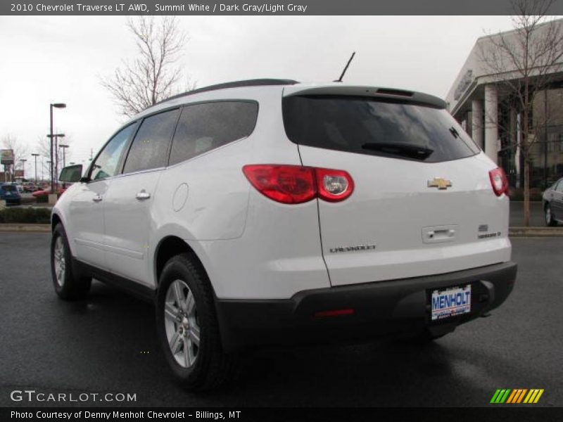 Summit White / Dark Gray/Light Gray 2010 Chevrolet Traverse LT AWD