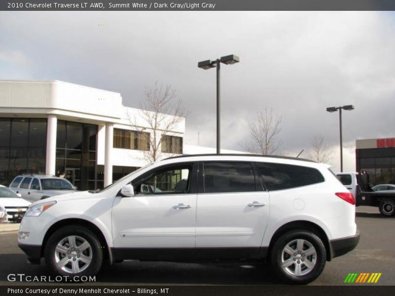 Summit White / Dark Gray/Light Gray 2010 Chevrolet Traverse LT AWD
